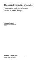 Tapa de The normative structure of sociology