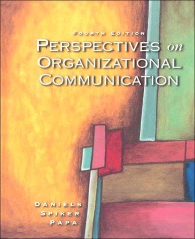 Tapa de Perspectives on organizational communication