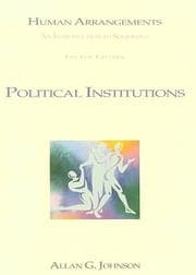 Tapa de Political Institutions (Institution Booklet #5) To Accompany Human Arrangmenets