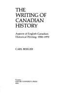 Tapa de The writing of Canadian history