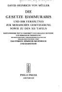 Tapa de Die Gesetze Ḥammurabis und ihr Verhältnis zur Mosaischen Gesetzgebung sowie zu den XII Tafeln