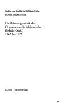 Tapa de Die Befreiungspolitik der Organisation für Afrikanische Einheit (OAU) 1963 bis 1975