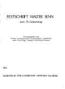 Tapa de Festschrift Walter Senn zum 70. Geburtstag
