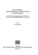 Tapa de Die Anfänge der modernen Sozialpolitik in Österreich