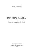 Tapa de Du vide à Dieu