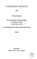 Tapa de Die Notendrucker und Musikverleger in Frankfurt am Main von 1630 bis um 1720
