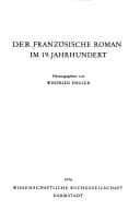 Tapa de Der Französische Roman im 19. [neunzehnten] Jahrhundert