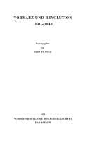 Tapa de Vormärz und Revolution: 1840-1849 (Quellen zum politischen Denken der Deutschen im 19. und 20. Jahrhundert) (German Edition)