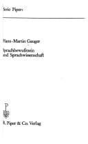 Tapa de Sprachbewusstsein und Sprachwissenschaft
