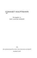 Tapa de Gerhart Hauptmann