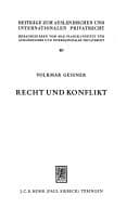 Tapa de Recht und Konflikt