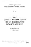 Tapa de Les Aspects économiques de la croissance démographique