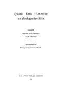 Tapa de Traditio, Krisis, Renovatio aus theologischer Sicht