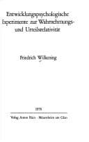 Tapa de Entwicklungspsychologische Experimente zur Wahrnehmungs- und Urteilsrelativität