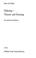 Tapa de Dichtung, Theorie und Deutung