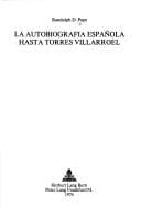 Tapa de La autobiografía española hasta Torres Villarroel