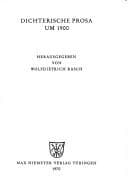 Tapa de Dichterische Prosa um 1900