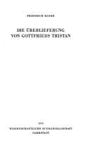 Tapa de Die Überlieferung von Gottfrieds Tristan