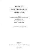 Tapa de Annalen der deutschen Literatur