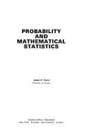 Tapa de Probability and mathematical statistics