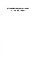 Tapa de Microprobe analysis as applied to cells and tissues