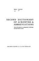 Tapa de Second dictionary of acronyms & abbreviations