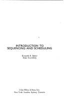 Tapa de Introduction to sequencing and scheduling