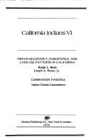 Tapa de Indian occupancy, subsistence, and land use patterns in California