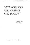 Tapa de Data analysis for politics and policy
