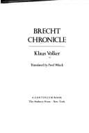 Tapa de Brecht chronicle