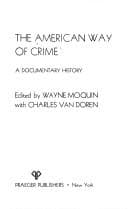 Tapa de The American way of crime