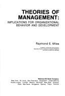 Tapa de Theories of management: implications for organizational behavior and development