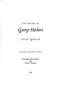 Tapa de The poetry of George Herbert