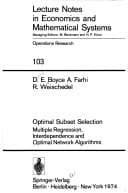 Tapa de Optimal subset selection: multiple regression, interdependence, and optimal network algorithms