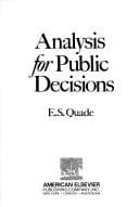 Tapa de Analysis for public decisions