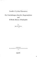 Tapa de Goethe's cyclical narratives, Die Unterhaltungen deutscher Ausgewanderten and Wilhelm Meisters Wanderjahre