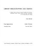 Tapa de Library bibliographies and indexes