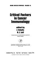 Tapa de Critical factors in cancer immunology