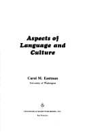 Tapa de Aspects of language and culture