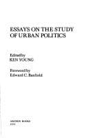 Tapa de Essays on the study of urban politics