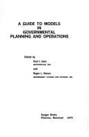 Tapa de A Guide to models in governmental planning and operations