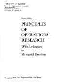 Tapa de Principles of operations research