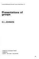 Tapa de Presentations of groups