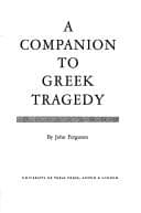 Tapa de A companion to Greek tragedy