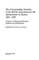 Tapa de The corresponding societies of the British Association for the Advancement of Science, 1883-1929
