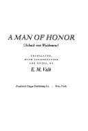 Tapa de A man of honor (Schach von Wuthenow)
