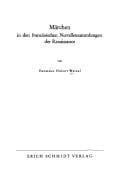 Tapa de Märchen in den Französischen Novellensammlungen der Renaissance