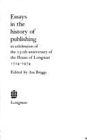 Tapa de Essays in the history of publishing in celebration of the 250th anniversary of the House of Longman, 1724-1974