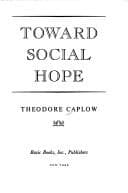 Tapa de Toward social hope