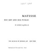 Tapa de Matisse, his art and his public